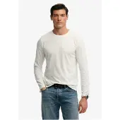 Superdry Classic Cotton Linen Long Sleeve T-shirt Blanc 2XL Homme