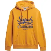 Superdry Homme Coton Imprimé Standard Script Sweat À Capuche, Jaune, Taille: M