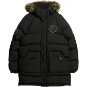 Superdry pour homme. M5011932A Parka Everest Longline Baffled noir (XXL), Casuel, Polister recyclé, Durable, Nylon recyclé