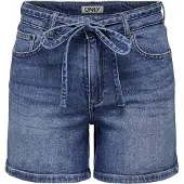 ONLY Short de - Onlgianna - Short avec Ceinture - XS - XL - pour Femme - bleu - Taille S