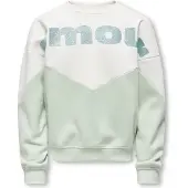 ONLY GIRLS Sweat-shirt 'KOGRuna-Mena' pétrole / menthe / blanc cassé