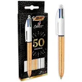 BIC Stylo bille 4 Colours 3 pièces or