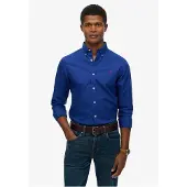 Superdry pour homme. M4011037A Camia Classic Oxford bleu (L), Casuel, Coton, Classique, Manche longue