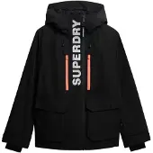 Superdry pour femme. WS110181A Veste de ski freestyle Ultimate noir (S), Casuel, Sport, Polyester, Neige