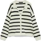 Vero Moda Cardigan 'VMSilla' noir / blanc naturel