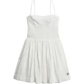 Superdry Femme Robe Caraco Courte Brodée White Taille: 34