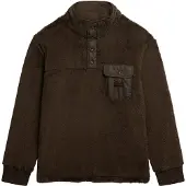 Superdry pour homme. M2014258A Polaire High Pile Polaire Half Zip marron (M), Casuel, Polyester