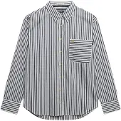 Superdry Chemisier 'Poplin' bleu foncé / blanc