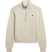 Superdry Femme Pull Essentials Slim à Demi-fermeture Cream Taille: 40
