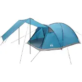vidaXL Tente de type chalet, 6 personnes, bleu, en polyester et en acier