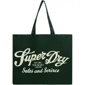 Superdry Homme Coton Imprimé Graphique Tote, Vert &amp; Crème