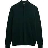 Superdry pour homme. M6110690A Pull Essentials Half Zip vert (XXL), Casuel, Coton