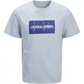 Jack & Jones Junior T-Shirt 'JJCOLE' bleu pastel / bleu foncé / blanc