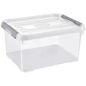 Curver Allibert boîte de rangement handy plus - clips gris - couvercle transparent - 15 l