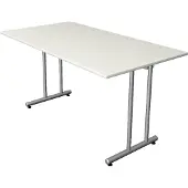 Kerkmann Büromöbelfabrik Smart office Schreibtisch weiss rechteckig C-Fuss-Gestell silber 140,0 x 70,0 cm