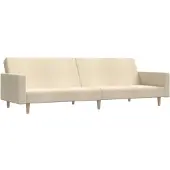 vidaXL Canapé-lit à 2 places crème tissu
