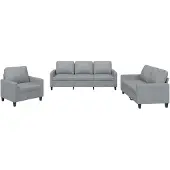 vidaXL Ensemble de canapés 3 pièces avec coussins Tissu gris clair