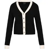 Dreimaster Klassik Cardigan 'Classic Look' noir / blanc