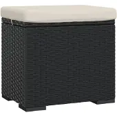vidaXL Pouf avec coussin noir 40x30x40 cm résine tressée