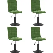 vidaXL Chaise de salle à manger 4 pcs. Pivotant Vert foncé Velours