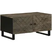 vidaXL Table basse noire 80x50x40 cm en bois massif de manguier