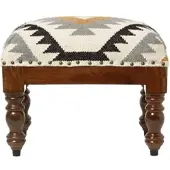 Homescapes Repose-Pieds Rectangulaire En Laine Kilim Agra