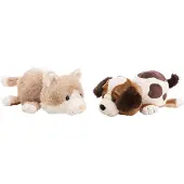 Nici Peluche chat et chien, 25 cm, réversible