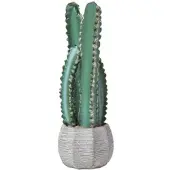 Homescapes Cactus artificiel "Echinopsis Peruviana" en pot gris texturé 49 cm