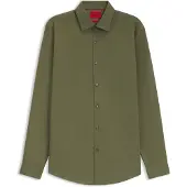 HUGO Chemise Slim Fit en popeline de coton facile à repasser