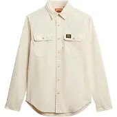 Superdry Cotton Workwear Long Sleeve Shirt Beige XL Homme