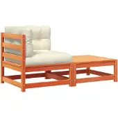 vidaXL Canapé d'angle de jardin avec coussin et tabouret
