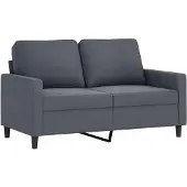 vidaXL Canapé à 2 places Gris foncé 120 cm Velours
