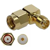 DeLOCK Adaptateur coudé RP-SMA mâle vers RP-SMA femelle 50 Ohm