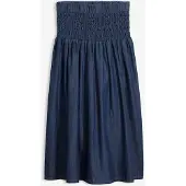 Bonprix Jupe midi en jean, taille élastiquée
