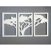 Moliland Triptyque mural, Peinture murale d'arbre africain