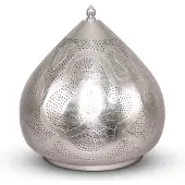Safaary Lampe à poser orientale Zakia Nickel Gold Ø 30 x 31cm