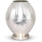 Safaary Lampe à poser orientale Meryama Silver Ø 26 x 32cm