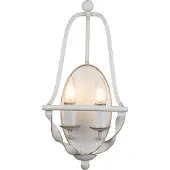 QUOIZEL Applique industrielle nordique Bradbury en acier blanc vieilli, 2 lampes, E14