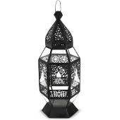 Safaary Lanterne Marocaine Noir Ambre Ø 17 x 45cm