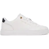 Tommy Hilfiger Baskets basses 'Metallic Logo' blanc