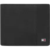 Tommy Hilfiger Porte-monnaies 'Flag Plaque Bifold Flap' noir