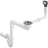 Hansgrohe HG Garniture manuelle de vidage/débordement D16-10, pour vasque simple Granit chromé (Ensemble de drainage, Garniture de trop-plein)