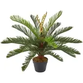 Homescapes Cycas plante verte artificielle en pot, 75 cm