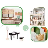 Kik LULILO maison de poupées en bois FLORO bohème LED