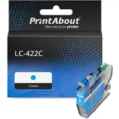 PrintAbout Cartouche compatible pour Brother LC-422C - Cyan