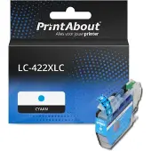 PrintAbout Cartouche compatible pour Brother LC-422XLC - Cyan - Grande capacité