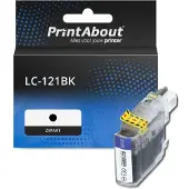 PrintAbout Cartouche compatible pour Brother LC-121BK - Noir