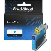 PrintAbout Cartouche compatible pour Brother LC-221C - Cyan