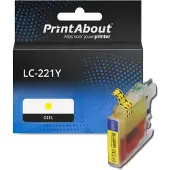 PrintAbout Cartouche compatible pour Brother LC-221Y - Jaune