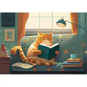 Yazz Puzzle Cat & Books - 1000 pièces Puzzle pour enfants et adultes